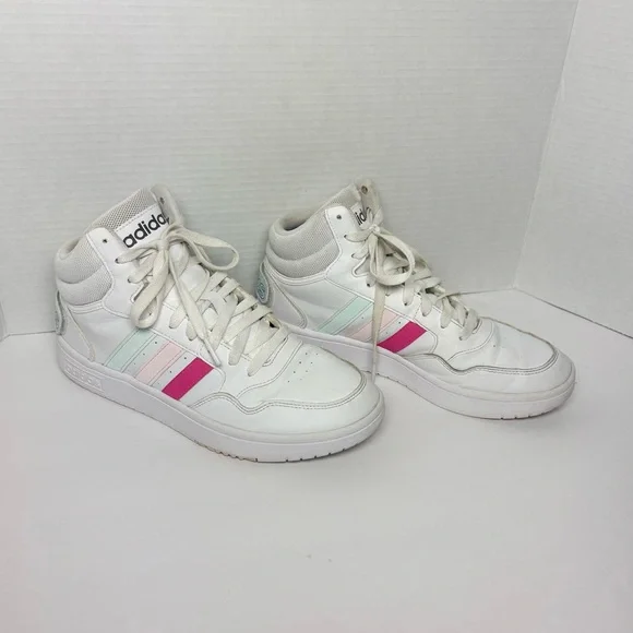 Adidas Hoops 3.0‎ Mid Classic World Friends Sneaker High Top Shoes Womens Sz 8.5 - Picture 3 of 8